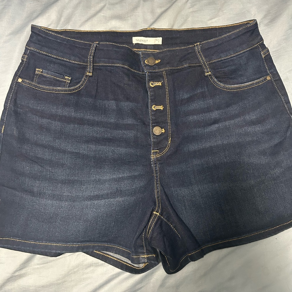 Nine West Indigo Jean Shorts high waist